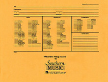 Musidex Band/orchestra Concert Size Filing Env. (Text And Printed Material/Musi-dex). Musi-Dex. Southern Music. Southern Music Company #F11. Published by Southern Music Company.