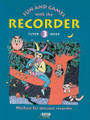 Fun and Games with the Recorder. (Descant Tutor Book 3). By Gerhard Engel, Gudrun Heyens, Hans-Martin Linde (1930-), Konrad Hunteler, and Konrad H. For Recorder. Schott. Instructional book. 56 pages. Schott Music #ED12594. Published by Schott Music.

Although the recorder is often the instrument with which children will make their first musical discoveries, it is also an instrument of the highest artistic merit. This series links these two extremes, providing a carefully planned pathway between first contact with the instrument and professional recorder playing. The three tutor books are suitable for use both with small groups and for individual tuition. Progress is made in small steps, placing great value on consistent work with breathing, sound production and the development of rhythmic security. Books feature carefully planned, precisely formulated exercises.

Tutor Book 3 completes the range up to C3, at which point the treble recorder can be introduced.