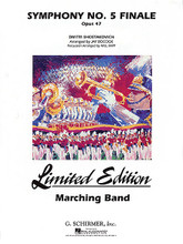 Symphony No. 5 by Dmitri Shostakovich (1906-1975). Arranged by Jay Bocook and Will Rapp. For Marching Band. G. Schirmer Band/Orchestra. Grade 5. Published by G. Schirmer.

An absolute wealth of musical drama and variety is packed into this setting for the field. This is a great showcase for your entire marching band, from woodwinds and mallets, to powerful statements for the brass and battery percussion. Impressive!

Instrumentation:

1 - CONDUCTOR SCORE (FULL SCORE) 16 pages

16 - FLUTE/PICCOLO 1 page

16 - BB CLARINET 1 page

8 - EB ALTO SAX 1 page

4 - BB TENOR SAX 1 page

2 - EB BARITONE SAX 1 page

8 - 1ST BB TRUMPET 1 page

8 - 2ND BB TRUMPET 1 page

8 - 3RD BB TRUMPET 1 page

8 - F HORN 1 page

4 - BB HORN/FLUGELHORN 1 page

8 - 1ST TROMBONE 1 page

8 - 2ND TROMBONE 1 page

4 - BARITONE B.C. 1 page

4 - BARITONE T.C. 1 page

8 - TUBA 1 page

2 - ELECTRIC BASS 1 page

8 - SNARE DRUM 1 page

4 - CYMBALS 1 page

4 - QUAD TOMS 1 page

4 - MULTIPLE BASS DRUMS 1 page

2 - AUX PERCUSSION 1 page

1 - TIMPANI 1 page

2 - BELLS 1 page

2 - XYLOPHONE 1 page