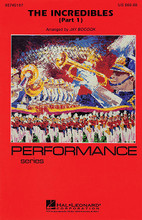 The Incredibles - Part 1 by Michael Giacchino. Arranged by Jay Bocook and Will Rapp. For Marching Band. Performance/Easy Limited Edition. Grade 4. Published by Hal Leonard.

From Pixar Studios' animated hit The Incredibles comes a campy soundtrack that spoofs spy music of the 1960s. Sassy and bold, this opener features a blazing tempo throughout and a cool jazzy style. (Includes: The Glory Days).

Instrumentation:

1 - FULL SCORE 12 pages

16 - FLUTE/PICCOLO 2 pages

16 - BB CLARINET 2 pages

8 - EB ALTO SAX 2 pages

4 - BB TENOR SAX 2 pages

2 - EB BARITONE SAX 2 pages

8 - 1ST BB TRUMPET 2 pages

8 - 2ND BB TRUMPET 2 pages

8 - 3RD BB TRUMPET 2 pages

8 - F HORN 2 pages

4 - BB HORN/FLUGELHORN 2 pages

8 - 1ST TROMBONE 2 pages

8 - 2ND TROMBONE 2 pages

4 - BARITONE B.C. 2 pages

4 - BARITONE T.C. 2 pages

8 - TUBA 2 pages

2 - ELECTRIC BASS 2 pages

8 - SNARE DRUM 2 pages

4 - CYMBALS 1 page

4 - QUAD TOMS 2 pages

4 - MULTIPLE BASS DRUMS 1 page

2 - AUX PERCUSSION 1 page

2 - BELLS 1 page

2 - XYLOPHONE 2 pages