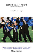 Thnks fr th Mmrs (Thanks for the Memories) by Fall Out Boy. Arranged by Joe Murphy. For Marching Band (Score & Parts). Arrangers' Publ Marching Band. Grade 3. Published by Arrangers' Publishing Company.

From the hit group Fall Out Boy, one of the most sophisticated alternative rock tunes has been tastefully arranged for marching band! With its orchestral shadings it's a perfect choice for an alternative rock show and it functions equally as well in the stands or for pep band. Best of all your band will love it!

Instrumentation:

- FULL SCORE 12 pages

- FLUTE 1 1 page

- FLUTE 2 1 page

- CLARINET 1 1 page

- CLARINET 2 1 page

- BASS CLARINET 1 page

- ALTO SAX 1 1 page

- ALTO SAX 2 1 page

- TENOR SAX 1 page

- BARITONE SAX 1 page

- TRUMPET 1 1 page

- TRUMPET 2 1 page

- TRUMPET 3 1 page

- F HORN 1 page

- BB HORN 1 page

- TROMBONE 1 1 page

- TROMBONE 2 1 page

- BARITONE B.C. 1 page

- BARITONE T.C. 1 page

- TUBA 1 page

- ELECTRIC BASS 1 page

- QUINT-TOMS 2 pages

- SNARE 2 pages

- AUX. PERC. 1 2 pages

- AUX. PERC. 2 1 page

- BASS DRUMS 2 pages

- CYMBALS 1 page

- MARIMBA 2 pages

- VIBES 2 pages