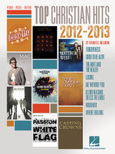 Top Christian Hits of 2012-2013 by Various. For Piano/Vocal/Guitar. Piano/Vocal/Guitar Songbook. Softcover. 144 pages. Published by Hal Leonard.

20 of the biggest chart hits, including: All This Time • Carry Me to the Cross • Center of It • Forgiveness • Good to Be Alive • Jesus, Friend of Sinners • Live like That • Losing • Me Without You • My Hope Is in You • Remind Me Who I Am • 10,000 Reasons (Bless the Lord) • Waiting for Tomorrow • When the Stars Burn Down (Blessing & Honor) • Where I Belong • White Flag • and more.