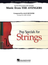 Music from The Avengers by Alan Silvestri. Arranged by Larry Moore. For String Orchestra (Score & Parts). Pop Specials for Strings. Grade 3-4. Published by Hal Leonard.

Song List:

    The Avengers Theme
    Arrival
    Helicarrier
    A Promise
    Tunnel Chase

Instrumentation:

- CONDUCTOR SCORE (FULL SCORE) 16 pages

- BASS 2 pages

- PERCUSSION 1 2 pages

- PERCUSSION 2 1 page

- PIANO 3 pages

- VIOLIN 1 2 pages

- VIOLIN 2 2 pages

- VIOLIN 3 (VIOLA TREBLE CLEF) 2 pages

- VIOLA 2 pages

- CELLO 2 pages