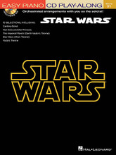 Star Wars. (Easy Piano CD Play-Along Volume 31). By John Williams. For Piano/Keyboard. Easy Piano Play-Along. Softcover with CD. 32 pages. Published by Hal Leonard.

Each book in this series comes with a CD of complete professional performances, and includes matching custom arrangements in easy piano format. With these books you can: listen to complete professional performances of each song; play the easy piano arrangements along with the performances; sing along with the full performances; play the easy piano arrangements as solos, without the disk. This pack features 10 songs from Star Wars, including: Across the Stars • Cantina Band • Duel of the Fates • Han Solo and the Princess • The Imperial March (Darth Vader's Theme) • May the Force Be with You • Princess Leia's Theme • Star Wars (Main Theme) • The Throne Room • Yoda's Theme.