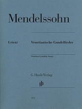 Felix Mendelssohn - Venetian Gondola Songs (Piano). By Felix Bartholdy Mendelssohn (1809-1847). Edited by Ernst Herttrich, Rudolf Elvers, and Ullrich Scheideler. For Piano. Henle Music Folios. Softcover. 28 pages. G. Henle #HN1172. Published by G. Henle.

In autumn 1830 Mendelssohn Bartholdy visited Venice whilst on a great European tour and was intoxicated by his impressions. He said of the local gondoliers: “The gondoliers are now crying out to one another again, and the lights are reflected deep in the water; one is playing the guitar and singing. It is a merry night”. Perhaps it was with this in mind that Mendelssohn wrote four Venetian Gondola Songs between 1830 and 1841.