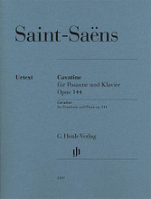 Camille Saint-Saëns - Cavatine, Op. 144 (Trombone and Piano). By Camille Saint-Saëns (1835-1921). Edited by Dominik Rahmer. For Trombone, Piano Accompaniment. Henle Music Folios. Softcover. 20 pages. G. Henle #HN1119. Published by G. Henle.

Composed in 1915, Cavatine displays the trombone's lyrical, romantic side. This Urtext edition is the first to take the Paris autograph into account.