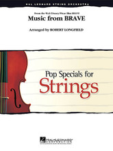 Music from Brave arranged by Robert Longfield. For String Orchestra (Score & Parts). Pop Specials for Strings. Grade 3-4. Published by Hal Leonard.

Song List:

    The Games
    Merida's Home
    Noble Maiden Fair (A Mhaighdean Bhan Uasal)
    Touch The Sky
    Fate And Destiny 

Instrumentation:

- BASS 2 pages

- PERCUSSION 1 2 pages

- PERCUSSION 2 2 pages

- PIANO 4 pages

- VIOLIN 1 3 pages

- VIOLIN 2 2 pages

- VIOLIN 3 (VIOLA TREBLE CLEF) 2 pages

- VIOLA 2 pages

- CELLO 3 pages

- FULL SCORE 16 pages