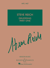 Steve Reich - Drumming Part One. (Four Pairs of Tuned Bongo Drums). By Steve Reich (1936-). For Percussion (Study Score). Boosey & Hawkes Scores/Books. 28 pages. Boosey & Hawkes #M051214075. Published by Boosey & Hawkes (HL.48022706).

ISBN 148032163X. 5.5x7.5 inches.

Composed in 1970-71, Drumming is Reich's longest work. Drumming Part One is now available separately from the complete study score (HL48021177). With detailed performance notes.