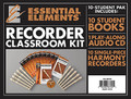 Essential Elements for Recorder Classroom Kit. (Includes 1 Student Book with Play-Along CD, 9 Student Books, and 10 Recorders). For Recorder. Essential Elements Recorder. 65 pages. Published by Hal Leonard.

The new Essential Elements Classroom Method for Recorder is designed for today's classroom, including easy-to-use technology features that enhance the learning experience for any teaching situation. Essential Elements for Recorder is an effective tool for introducing or reinforcing general music concepts, as an introduction to ensemble performance (band, orchestra, and choir), or for individual or small group instruction. High quality accompaniments (exercises 1-57), expertly arranged for young musicians in a wide variety of styles, make practicing productive and fun.

- The book includes over 130 songs, instrument basics, music reading, duets and rounds, music history, and a fingering chart.

- The audio CD/CD-ROM includes play-along tracks for lessons 1-57, tempo adjustment software that enables students to slow down the tracks while they're learning; and a start-up video that you can watch on computer to get you off to a great start!

This classroom kits includes one student book with play-along CD; 9 additional student books; and 10 single-piece harmony recorders.