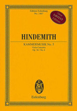 Chamber Music No. 5, Op. 36/4. (Study Score). By Paul Hindemith (1895-1963). For Chamber Ensemble (Study Score). Schott. Softcover. 102 pages. Schott Music #ETP1467. Published by Schott Music.