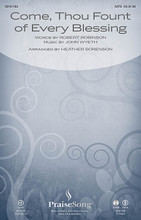 Come, Thou Fount of Every Blessing by Robert Robinson. Arranged by Heather Sorenson. For Choral (SATB). PraiseSong Choral. 12 pages. Published by PraiseSong.

Heather Sorenson puts a new spin on this ancient hymn, making it appealing for choirs of any size. The contemporary flavor in this arrangement will make it workable for a variety of congregations. Available separately: SATB, ChoirTrax CD. Score and parts (fl 1-2, ob, cl 1-2, tpt 1-3, hn, tbn 1-2, tbn 3/tba, perc 1-2, hp, rhythm, vn 1-2, va, vc, db) available as a CD-ROM and as a digital download. Duration: ca. 3:00.

Minimum order 6 copies.