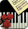Keyboard And Rose Square Vinyl Coaster