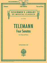 Telemann - 4 Sonatas for Flute and Piano. (Schirmer's Library of Musical Classics Volume 1767-B). By Georg Philipp Telemann (1681-1767). For Flute, Piano Accompaniment. Woodwind. Softcover with CD. 44 pages. Published by G. Schirmer.

These classic Schirmer flute publications are now available with an accompaniment CD for rehearsal.