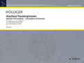 Machaut Transcriptions. (Four Singing Voices and Three Violas Complete Performance Score). By Heinz Holliger (1939-2002). Schott. Softcover. 120 pages. Schott Music #ED21070. Published by Schott Music.

In this complete, almost one-hour cycle, Machaut's original compositions, which are performed a cappella, have been interwoven with Holliger's transcriptions. Four of the transcriptions have been arranged for three violas alone.