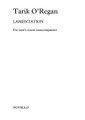 Lamentation by Tarik O'Regan. For Choral (TTBB). Music Sales America. 40 pages. Novello & Co Ltd. #NOV955350. Published by Novello & Co Ltd.

For men's voices unaccompanied.

Commissioned by Matti Hyökki and the YL Helsinki Male Voice Choir, Lamentation uses extracts from one of six laments by Peter Abelard (1079 - 1142) which were found in a manuscript that was only discovered in 1830 in the Vatican. Helen Waddell, in the accompanying notes to her translation of the text, suggests that in this searing meditation on one of the most controversial and multi-faceted Biblical passages (II Samuel 1:17-27), 'Abelard's passion, that never escaped in his strange, remote letters to Heloise, for once awakes and cries'. Although written with particular reference to David, slayer of Goliath, and Jonathan, son of King Saul, it is the ecumenical sentiment of loss felt by persons of any faith or none that pervades Abelard's beautiful Latin text and, indeed, my rendering of his words.