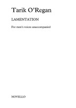 Lamentation by Tarik O'Regan. For Choral (TTBB). Music Sales America. 40 pages. Novello & Co Ltd. #NOV955350. Published by Novello & Co Ltd.

For men's voices unaccompanied.

Commissioned by Matti Hyökki and the YL Helsinki Male Voice Choir, Lamentation uses extracts from one of six laments by Peter Abelard (1079 - 1142) which were found in a manuscript that was only discovered in 1830 in the Vatican. Helen Waddell, in the accompanying notes to her translation of the text, suggests that in this searing meditation on one of the most controversial and multi-faceted Biblical passages (II Samuel 1:17-27), 'Abelard's passion, that never escaped in his strange, remote letters to Heloise, for once awakes and cries'. Although written with particular reference to David, slayer of Goliath, and Jonathan, son of King Saul, it is the ecumenical sentiment of loss felt by persons of any faith or none that pervades Abelard's beautiful Latin text and, indeed, my rendering of his words.