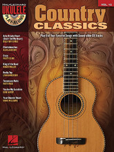 Country Classics. (Ukulele Play-Along Volume 15). By Various. For Ukulele. Ukulele Play-Along. Softcover with CD. 32 pages. Published by Hal Leonard.

The Ukulele Play-Along series will help you play your favorite songs quickly and easily, with incredible backing tracks to help you sound like a bona fide pro! Just follow the written music, listen to the CD to hear how the ukulele should sound, and then play along with the separate backing tracks. The melody and lyrics are included in the book in case you want to sing, or to simply help you follow along. The CD is playable on any CD player, and also enhanced so Mac & PC users can adjust the recording to any tempo without changing the pitch! Each Ukulele Play-Along pack features eight cream-of-the-crop, quintessential songs.

Includes these country classics: Achy Breaky Heart (Don't Tell My Heart) • Chattahoochee • Crazy • King of the Road • Rocky Top • Tennessee Waltz • You Are My Sunshine • Your Cheatin' Heart.