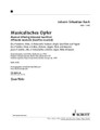 Musical Offering (Musical Sacrifice), BWV 1079 (Parts). By Johann Sebastian Bach (1685-1750). Edited by Hans-Eberhard Dentler. For Chamber Orchestra (Parts). Schott. Softcover. Schott Music #ED20525-10. Published by Schott Music.
The reason for the composition of this work is well-known: Bach's encounter with Frederick the Great and the story of the 'royal theme' which the King of Prussia 'deigned to play' on a pianoforte and which Bach 'was to execute in a fugue'. The sequence of the individual movements of the composition, however, has been uncertain up to now. After an extensive theoretical examination of this problem in his book 'Johann Sebastian Bach's Musicalisches Opfer', the editor now presents his results in the form of a sheet music edition. Score also available (item HL.49018743).