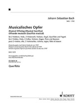 Musical Offering (Musical Sacrifice), BWV 1079 (Parts). By Johann Sebastian Bach (1685-1750). Edited by Hans-Eberhard Dentler. For Chamber Orchestra (Parts). Schott. Softcover. Schott Music #ED20525-10. Published by Schott Music.
The reason for the composition of this work is well-known: Bach's encounter with Frederick the Great and the story of the 'royal theme' which the King of Prussia 'deigned to play' on a pianoforte and which Bach 'was to execute in a fugue'. The sequence of the individual movements of the composition, however, has been uncertain up to now. After an extensive theoretical examination of this problem in his book 'Johann Sebastian Bach's Musicalisches Opfer', the editor now presents his results in the form of a sheet music edition. Score also available (item HL.49018743).