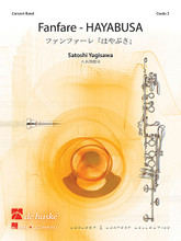 Fanfare - Hayabusa by Satoshi Yagisawa. For Concert Band (Score & Parts). De Haske Concert Band. Grade 4. De Haske Publications #1115085010. Published by De Haske Publications.

Developed by the Japan Aerospace Exploration Agency (JAXA), the Hayabusa asteroid probe returned to earth on June 13, 2010, completing its mission as the first ever spacecraft to obtain surface samples from an asteroid. This fanfare was commissioned by the band of NEC Tamagawa, conducted by Ikuo Inagaki, to commemorate the success of the Hayabusa mission. At the premiere performance in Minato Ward, Tokyo, the piece was so successful the audience demanded it be performed again as an encore. Dur: 2:30 (Grade 4).

Instrumentation:

- FULL SCORE 16 pages

- PICCOLO 2 pages - FLUTE 1,2 2 pages - OBOE 2 pages - BASSOON 1 page - EB CLARINET 2 pages - BB CLARINET 1 1 page - BB CLARINET 2 1 page - BB CLARINET 3 1 page

- BB BASS CLARINET 1 page - EB ALTO SAXOPHONE 1 1 page - EB ALTO SAXOPHONE 2 1 page - BB TENOR SAXOPHONE 1 page - EB BARITONE SAXOPHONE 1 page - BB TRUMPET 1 1 page

- BB TRUMPET 2 1 page - BB TRUMPET 3 1 page  - F HORN 3,4 1 page - F HORN 1,2 1 page - TROMBONE 1 1 page - TROMBONE 2 1 page - TROMBONE 3 1 page - EUPHONIUM 1 page

- BASS 1 page  - DOUBLE BASS 1 page - PERCUSSION 1 1 page - PERCUSSION 2 2 pages - PERCUSSION 3 1 page - PERCUSSION 4 1 page - TIMPANI 2 pages - BB EUPHONIUM 1 page.