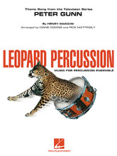 Peter Gunn by Henry Mancini. Edited by Rick Mattingly. Arranged by Diane Downs. For Percussion Ensemble (Score & Parts). Leopard Percussion Ensemble. Grade 3. Published by Hal Leonard.

Founded and directed by award-winning educator Diane Downs, The Louisville Leopard Percussionists have been wowing audiences at national and regional conventions for years. Here are the authentic arrangements by Diane carefully edited by well-known educator/author Rick Mattingly. Each arrangement comes with a full performance CD and is written with a flexible instrumentation based around mallet instruments, drum set, and a variety of Latin instruments.

Instrumentation:

- FULL SCORE 8 pages

- CONGAS 1 page

- DRUM SET 1 page

- VIBES 1 page

- BONGOS 1 page

- SHAKER 1 page

- TIMBALES 1 page

- BASS MARIMBA 1 page

- XYLOPHONE 1 page

- MARIMBA 1 page