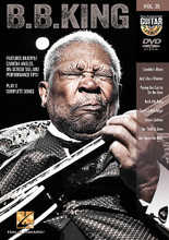 B.B. King. (Guitar Play-Along DVD Volume 35). By B.B. King. For Guitar. Guitar Play-Along DVD. DVD. Guitar tablature. Published by Hal Leonard.

The Guitar Play-Along DVD series lets you hear and see how to play songs like never before. Just watch, listen and learn! Each song starts with a lesson from a professional guitar teacher. Then, the teacher performs the complete song along with professionally recorded backing tracks. You can choose to turn the guitar off if you want to play along or leave the guitar in the mix to hear how it should sound. You can also choose from multiple viewing options; fret hand with tab, wide view with tab, pick & fret hand close-up, and others.

Includes: Gambler's Blues • Just like a Woman • Paying the Cost to Be the Boss • Rock Me Baby • Sweet Little Angel • Sweet Sixteen • The Thrill Is Gone • You Upset Me Baby. 1 hr., 56 min.