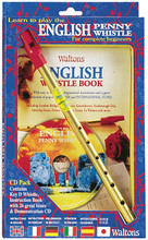 Learn to Play the English Penny Whistle for Complete Beginners. (CD Pack (including key of D whistle, instruction book, and demonstration CD)). For Pennywhistle (IRISH WHISTLE). Waltons Irish Music Instrument. Softcover with CD. Hal Leonard #WM1531. Published by Hal Leonard.

Waltons' Tin Whistle CD Packs contain a key of D whistle; a fully-diagrammed instruction book including a selection of favorite international tunes; plus a demonstration CD.

The English pack includes: London Bridge • Scarborough Fair • Daisy Daisy • Oranges and Lemons • and more.