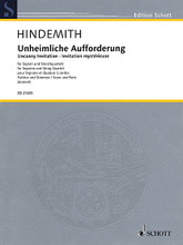 Uncanny Invitation (Soprano and String Quartet First Edition). By Paul Hindemith (1895-1963). Edited by Rüdiger Jennert and R. For String Quartet, Soprano (Score & Parts). Schott. 28 pages. Schott Music #ED21283. Published by Schott Music.

Originally subtitled “Song with Full Orchestra Accompaniment in the style of Richard Strauss. Text taken from a Beekeeper's Journal”.