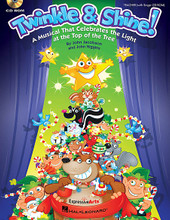 Twinkle & Shine. (A Musical That Celebrates the Light at the Top of the Tree). By John Higgins and John Jacobson. For Choral (TEACHER/SINGER CD-ROM). Expressive Art (Choral). 56 pages. Published by Hal Leonard.

The elves and reindeer are on a mission – Santa wants a “living” tree in the great hall this Christmas. Comedy abounds as Santa's helpers ask the trees, animals and birds of the forest for help. Discover the important lesson they all learn as they search for the perfect light at the top. Watch your young students twinkle and shine when they perform this heart-warming musical that features five original songs and easy-to-learn rhyming dialog with over 40 speaking parts. The enhanced Teacher Edition with Singer CD-ROM includes piano/vocal arrangements with choreography, helpful production guide with staging and costume suggestions, teaching objectives linked to the National Standards for each song, PLUS reproducible singer parts on the enclosed CD-ROM. Available separately: Teacher/Singer CD-ROM, Preview CD, Preview Pak, Performance/Accompaniment CD, and a Classroom Kit with Teacher/Singer and Performance/Accompaniment CD for extra value! Duration: ca. 20 minutes. Suggested for grades K-3.

Song List:

    Twinkle & Shine
    The Light At The Top
    Rap The Hall
    Gotta Get A Tree
    A Living Christmas Tree 