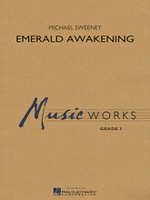 Emerald Awakening by Michael Sweeney. For Concert Band (Score & Parts). MusicWorks Grade 3. Grade 3. Published by Hal Leonard.

Splashes of color and striking textures combine with an underlying “street beat” driving pulse in this joyous overture for band. Throughout, Michael skillfully manipulates melodic and rhythmic fragments as they are developed and passed from section to section. A brief slow section and tender chorale provide a poignant calm before the celebration of rhythm and dance returns for the uplifting conclusion. A rewarding piece that is fun to play! Dur: 5:35.

Instrumentation:

- PICCOLO 2 pages - OBOE 2 pages - BASSOON 2 pages - BB CLARINET 1 2 pages - BB CLARINET 2 2 pages - BB CLARINET 3 2 pages - BB BASS CLARINET 2 pages - EB ALTO SAXOPHONE 1 2 pages

- EB ALTO SAXOPHONE 2 2 pages - BB TENOR SAXOPHONE 2 pages - EB BARITONE SAXOPHONE 2 pages - BB TRUMPET 1 2 pages - BB TRUMPET 2 2 pages - BB TRUMPET 3 2 pages

- F HORN 1 2 pages - F HORN 2 2 pages - TROMBONE 1 3 pages - TROMBONE 2 3 pages - BARITONE B.C. 2 pages - BARITONE T.C. 2 pages - TUBA 2 pages - STRING BASS 2 pages

- PERCUSSION 1 3 pages - PERCUSSION 2 2 pages - TIMPANI 1 page - FULL SCORE 32 pages - FLUTE 1 2 pages - FLUTE 2 2 pages - MALLET PERCUSSION 1 2 pages - MALLET PERCUSSION 2 2 pages.