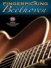 Fingerpicking Beethoven by Ludwig van Beethoven (1770-1827). For Guitar. Guitar Solo. Softcover. Guitar tablature. 40 pages. Published by Hal Leonard.

15 Beethoven masterpieces arranged for solo guitar in standard notation & tab. Includes: Bagatelle, Op. 119, No. 1 • Für Elise • Minuet in G Major • Piano Sonata No. 14 in C# Minor (“Moonlight”) Op. 27 No. 2 First Movement Theme • Ode to Joy • Piano Sonata No. 8, Op. 13 (“Pathetique”), 2nd Movement • Symphony No. 6 in F Major (“Pastoral”), First Movement Excerpt • Turkish March • Violin Concerto in D Major • and more.