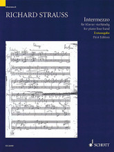 Intermezzo (One Piano, Four Hands First Edition). By Richard Strauss (1864-1949). Edited by Christian Wolf. For 1 Piano, 4 Hands. Schott. Softcover. 20 pages. Schott Music #ED20199. Published by Schott Music.

Completed on January 31, 1885, Strauss's Intermezzo is the composer's only original work for piano duet. This edition is based on the photocopy of the autograph. Includes a facsimile of the autograph manuscript.