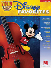 Disney Favorites. (Violin Play-Along Volume 29). By Various. For Violin. Violin Play-Along. Softcover with CD. 16 pages. Published by Hal Leonard.

The Violin Play-Along series will help you play your favorite songs quickly and easily. Just follow the music, listen to the CD to hear how the violin should sound, and then play along using the separate backing tracks. With the melody and lyrics included in the book, you may also choose to sing along. Chord symbols are provided should you wish to elaborate on the melody. The audio CD is playable on any CD player, and also enhanced so Mac & PC users can adjust the recording to any tempo without changing pitch!

This volume includes 8 Disney hits: Beauty and the Beast • Bibbidi-Bobbidi-Boo (The Magic Song) • Can You Feel the Love Tonight • Colors of the Wind • Cruella De Vil • A Dream Is a Wish Your Heart Makes • The Siamese Cat Song • A Whole New World.