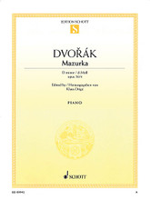 Mazurka D Minor Op. 56 No. 4 (Piano Solo). By Antonin Dvorák and Antonin Dvor. Edited by Klaus Döge and Klaus D. For Piano. Schott. Softcover. 7 pages. Schott Music #ED09942. Published by Schott Music.