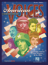 American Voices. (Celebrating America from Armistice to the Moon). By John Jacobson and Roger Emerson. For Choral (TEACHER ED). Expressive Art (Choral). 80 pages. Published by Hal Leonard.

Celebrate the American Century and the character of a nation that had become a world power and defender of freedom and liberty. By the beginning of the 20th Century, America was turning into a place where everybody wanted to be! From World War I through the Great Depression, war and peace to abundant harvests, America rolled up its sleeves and got to work. Its leaders challenged the nation to set lofty goals, and by 1969 the first American walked on the moon. Present a century of American history on stage with this 35-minute musical revue featuring 8 original songs and some traditional favorites, with connecting script and over 65 speaking parts, designed for performers in upper elementary and middle school. Available separately: Teacher Edition, Student Edition 5-Pak, Preview CD (with vocals), Preview Pak (1 Student book, 1 Preview CD, Performance/Accompaniment CD, and Performance Kit/CD (1 Teacher, 20 Student books, P/A CD). Performance Time: approx. 35 minutes. Suggested for grades 4-8.