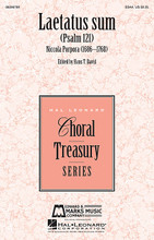 Laetatus Sum. ((Psalm 121)). By Nicola Porpora (1686-1768). For Choral, Organ, Strings (SSAA). Treasury Choral. 32 pages. Published by Edward B. Marks Music.

This 8-minute Latin setting of Psalm 121 for women's voices will be an excellent choice for honor choirs, college groups and better high school ensembles. The Baroque composer Nicola Porpora is well known for his florid style. Perform with keyboard or with chamber orchestra on rental from Theodore Presser. Duration: ca. 7:30.

Minimum order 6 copies.