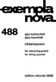 Chiaroscuro. (String Quartet). By Giya Kancheli (Kantscheli). For String Quartet (Score & Parts). Ensemble. Softcover. 28 pages. Sikorski #SIK8688. Published by Sikorski.

Chiaroscuro is a term borrowed from the field of art history. Here it refers to a painting technique developed in the Renaissance and early Baroque which is specifically concerned with contrasts between bright and dark.