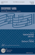 Everyone Sang by Matthew D. Nielsen and Siegfried Sassoon. For Choral (SSAATTBB A CAPPELLA). Walton Choral. Walton Music #WW1508. Published by Walton Music.

Here is a most-beloved text with a fresh, well-crafted musical approach. This work requires a larger, mature choir for the jubilant expression of the joy of singing. A great selection for any concert, and ideal for your spring program! Duration: ca. 4:55.

Minimum order 6 copies.