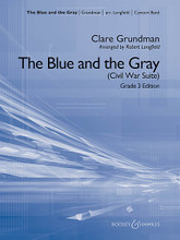 The Blue and the Gray (Young Band Edition) by Clare Grundman. Arranged by Robert Longfield. For Concert Band (Score & Parts). Boosey & Hawkes Concert Band. Grade 3. Published by Boosey & Hawkes.

Published in 1961 commemorating 100 years after the start of the Civil War, Clare Grundman's classic work has become a staple in the repertoire. Robert Longfield's adaptation for younger bands maintains the character of the original as well as all of the tunes, but in a shorter and more concise setting. Includes Kingdom Coming, Marching Through Georgia, Tenting Tonight, The Yellow Rose of Texas, The Bonnie Blue Flag, Aura Lee, Dixie, Battle Cry of Freedom, and The Battle Hymn of the Republic.