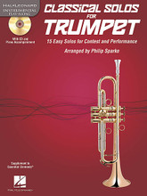 Classical Solos for Trumpet (15 Easy Solos for Contest and Performance). Arranged by Philip Sparke. For Trumpet (Trumpet). Instrumental Folio. Grade 1. Book with CD. 16 pages. Published by Anglo Music Press.

This fun and educational set has everything the young student needs for a great first solo experience:

15 easy-level classical melodies, beautifully arranged by Philip Sparke

CD-ROM with Full Performance recordings and Accompaniment Only recordings for each piece

Tempo Adjustment Software for limitless practice options (requires a PC or Mac computer; instructions included)

Piano Accompaniment files in PDF format