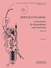 Concertino Op. 27a. (Piano Reduction with Solo Part). By Bertold Hummel (1925-2002). For Piano, Bassetthorn. Boosey & Hawkes Chamber Music. Softcover. Boosey & Hawkes #M221120717. Published by Boosey & Hawkes.