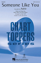 Someone Like You by Adele. By Adele Adkins and Dan Wilson. Arranged by Mac Huff. For Choral (SATB). Pop Choral Series. 12 pages. Published by Hal Leonard.

The #1 pop hit by Adele is a heartfelt ballad with an absolutely gorgeous piano accompaniment. Opening with a single voice, the vocal textures gradually build into a full-voiced chorus that expresses the emotional message of the song. Ideal for all types of choral ensembles!

Minimum order 6 copies.