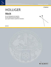 Recit. (Four Pedal Drums (One Player)). By Heinz Holliger (1939-2002). For 4 Pedal Drums. Percussion. Book only. 28 pages. Schott Music #BAT48. Published by Schott Music.

Composed as a compulsory piece for the 2008 Commande du Concours International de Timbales de Lyon Competition.