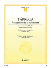 Recuerdos de la Alhambra (Viola and Piano). By Francisco Tárrega and Francisco T. Arranged by Wolfgang Birtel. For Viola, Piano Accompaniment. String. Book only. 10 pages. Schott Music #ED09860. Published by Schott Music.

New instrumental solo arrangements of Tárrega's enchanting guitar piece.