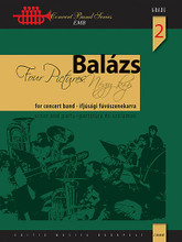 Four Pictures by Árpád Balázs and . For Concert Band (Score & Parts). EMB. Grade 2. Editio Musica Budapest #Z12368SET. Published by Editio Musica Budapest.

Known for his works for choir and also wind ensemble, Árpád Balázs (b.1937) composed Four Pictures combining both singing and playing. The opening movement of the work is a stridently jolly, energetic “Induló” (March), while the expansive second movement is entitled “Cantilena.” The third movement is the lively, but still lyrical “Arietta”, and the work concludes with “Játék” (Play) which features a mixture of lines moving in parallel and then colliding with each other. A unique and rewarding work for young players. Dur: 3:30 (Grade 2).