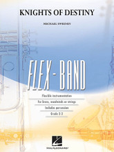 Knights Of Destiny by Michael Sweeney. For Concert Band (Score & Parts). FlexBand. Grade 2-3. Published by Hal Leonard.

This dynamic overture with flexible scoring options opens with a dynamic unison statement and features powerful percussion writing throughout. The lyrical slow section offers a change of pace before returning to the fast tempo and dramatic finish.