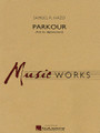 Parkour (l'art du deplacement) by Samuel R. Hazo. For Concert Band (Score & Parts). MusicWorks Grade 5. Grade 5. Score and parts. Published by Hal Leonard.

Combining brash and aggressive rhythmic figures along with more gentle moments and inventive textures, this impressive work by Samuel Hazo is truly a standout for advanced bands. The piece is built around a four-note motif, which is developed and expanded throughout. A middle section features more of a jazzy flavor with saxes in the spotlight accompanied by finger snaps. The rhythmic intensity returns, building towards a glorious full ensemble affirmation and bringing this exciting work to a powerful conclusion. Dur: 5:45.