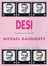 Desi. (for Symphonic Wind Ensemble Full Score). By Michael Daugherty (1954-). For Symphonic Wind Ensemble. Peermusic Classical. 60 pages. Peermusic #61854-836. Published by Peermusic.

(1991)

Desi is a tribute to the persona of Desi Arnaz (1917-87), who played the Cuban bandleader Ricky Ricardo alongside his wife Lucille Ball in “I Love Lucy,” widely regarded as one of the most innovative television comedy shows of the 1950s. Daugherty's first work for winds, Desi has been widely performed in America by ensembles ranging from the U.S. Marine Band to the San Francisco Symphony Orchestra, and abroad by ensembles including the Tokyo Kosei Wind Orchestra, Netherlands Wind Ensemble, and the Zurich Tonhalle-Orchester. Duration - ca. 5:00.