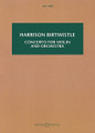 Concerto for Violin and Orchestra. (Study Score). By Harrison Birtwistle (1934-). For Orchestra, Violin (Study Score). Boosey & Hawkes Scores/Books. Softcover. 80 pages. Boosey & Hawkes #M060125256. Published by Boosey & Hawkes.

Birtwistle's “Concerto for violin and orchestra” was commissioned for Christian Tetzlaff by the Boston Symphony Orchestra. It was first performed at Symphony Hall, Boston, Massachusetts by Tetzlaff and the Boston Symphony Orchestra, conducted by Marcelo Lehninger. Hawkes Pocket Score 1480.