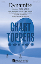 Dynamite by Taio Cruz. Arranged by Alan Billingsley. For Choral (SATB). Pop Choral Series. 12 pages. Published by Hal Leonard.

The party goes on and on and on, with this 2010 pop hit by Taio Cruz. It's just so much fun to sing, it pulses with energy and infectious joy and is a super choice for pop and show choirs. “I throw my hands up in the air...I just want to celebrate and live my life.” Available separately: SATB, SAB, 2-Part, ShowTrax CD. Combo parts available digitally (tpt 1, tpt 2, tsx, tbn, syn, gtr, b, dm). Duration: ca. 3:15.

Minimum order 6 copies.